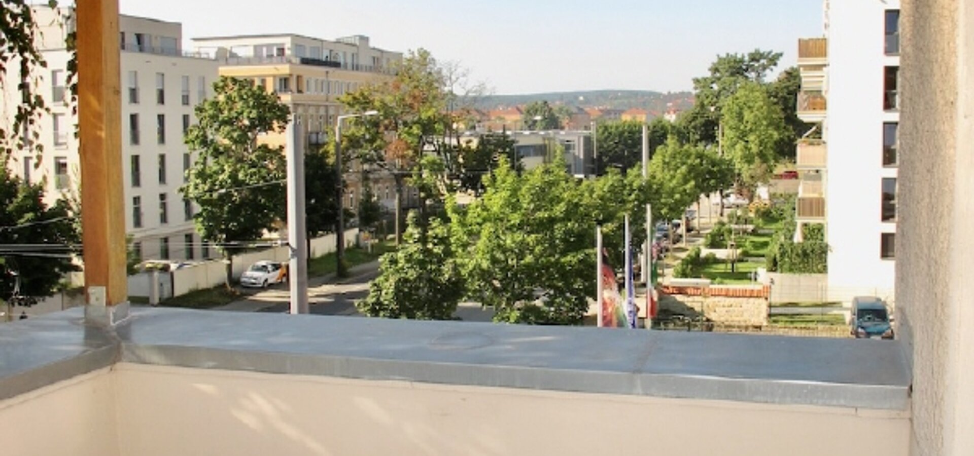 Balkon mit Glasdach