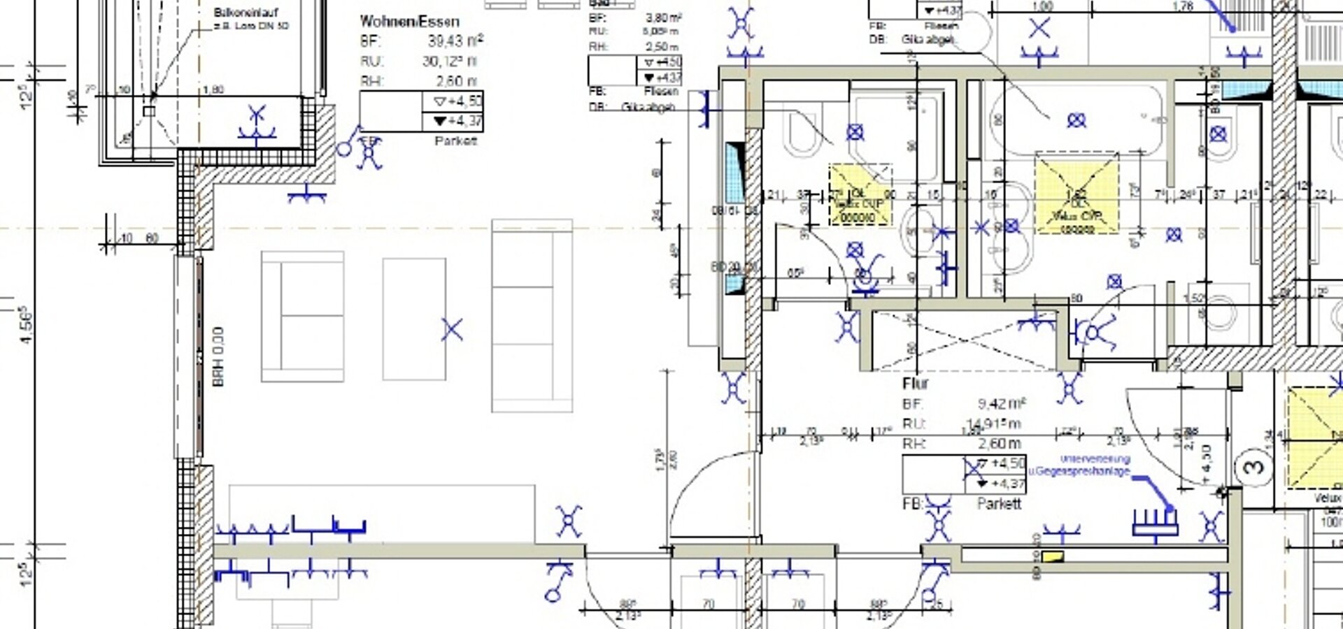 Grundriss Wohnung 3 (Ostseite)