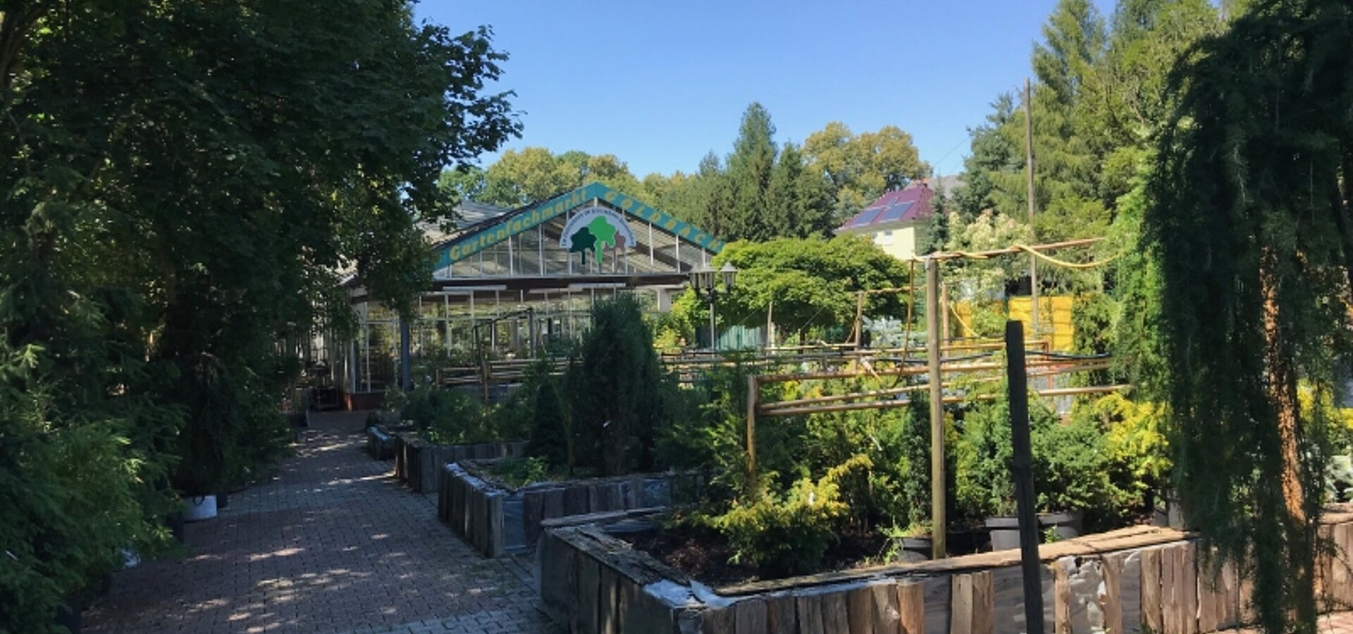 Verkaufsgewächshaus, Ansicht von Osten